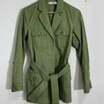 Newport News Womans Green Button Up Long Sleeve Military Jacket Size 6 Photo 0