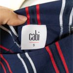 CAbi Flag Blouse Navy Red White Stripe Balloon Sleeve Cotton Women's Small Photo 4