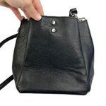 Marina Galanti Black Pebbled Leather Drawstring Crossbody Purse Photo 4