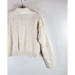 Abercrombie & Fitch Abercrombie Fitch Sweater White Cropped Checkerboard Stitch Ribbed Pullover XS Photo 8