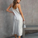 NWT VICI Metallic Cowl Neck‎ Midi Slip Dress Photo 2