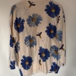 SheIn NWOT Beige Floral Embroidered Knit Crew Neck Pullover Sweater Size 0XL Photo 3