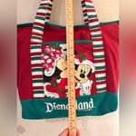 Disneyland Santa Mickey Minnie Mouse Christmas Red Canvas Tote Holiday Bag. Photo 7