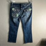 Miss Me  Thick Stitch Embellished‎ Floral Denim Capris Photo 6