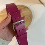 Pink Genuine Made in India Leather Double Silver Buckle Belt Size Medium Photo 2