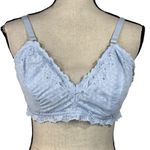 Aerie X-Large Lace Bralette Bra Floral Lightly Lined Adjustable Stretch Lt Blue Photo 0