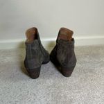 Frye & Co. suede double zip holly ankle booties olive green brown size 9.5 Photo 4