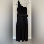 Vera Wang  Black One Shoulder Dress w Satin Sash Size 8 VGUC Photo 2