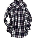 st. john's bay St John Bay Plaid Button-Up Shirt with purples & grays Plaid Button-Up Shirt Photo 1