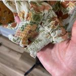 Cupcakes and Cashmere Floral Tie Neck Peasant Blouse Women's M Multicolor Photo 4