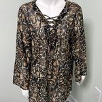 Victoria's Secret  Sheer lace up Leopard Swim Coverup size small Photo 0