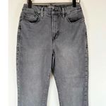 Good American Womens Jeans Black Denim Straight Hi Rise Cropped Dark Wash 8/25 Photo 4