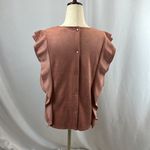 Freeway Apparel Women's Ruffled Sleeveless Top - Rose - missing button Photo 2