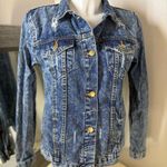 Blue and Gold Jean Jacket with Fitted Silhouette Size L Photo 15