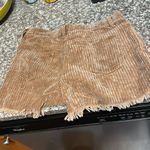 POL Corduroy Brown Frayed Hem Shorts Photo 1