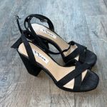 Nina  Heels Black Strappy Sequin Open Toe  Photo 1