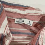 Hollister Pink & White Striped Long Sleeve Button Down Shirt Size S Photo 4