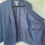 Bice Women's Blue Linen Blend Blazer Jacket Size 14 Long Notched Lapels Photo 3
