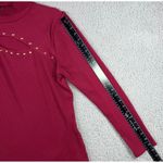 INC International Concepts Mock Neck Cutout Studded Long Sleeve Top Women XL Red Photo 4