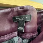 Plum Ann Taylor Factory Faux Leather Pants Size 6 EUC Purple Photo 5
