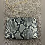 Elegant Black and White Snake Print Chain Bag Photo 1