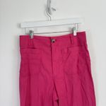 Maeve Anthropologie The Colette Crop Wide Leg Pants Pink Linen Blend Womens 30 Photo 2