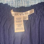 Max Studio Navy Gathered Tunic Top • Long Sleeve Flowy Boho Blouse Photo 2