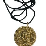 Wind Man Round 3D Gold Tone Man with Beard Face Pendant Necklace Photo 1