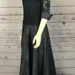 JS Collections JS COLLECTION  Navy Sequin Lace Sleeve Drop Waist Evening Gown size 14 Photo 5