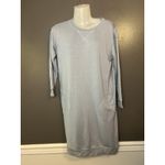 ATM Dress Womens XS Light Blue Long Sleeve Sweatshirt Tunic Pockets Hemp Knit Photo 1