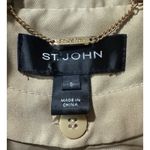 St. John Collection Tan Swing Trench Coat Quilted Satin Lining Classic Luxury S Photo 5