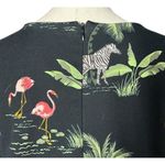 Old Navy  Black Safari Giraffe Zebra Flamingo Print Sleeveless Sheath Dress XL Photo 4