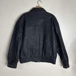 st. john's bay Vtg St. John bay leather Black bomber zip up Jacket oversized large utility Photo 13