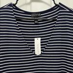 NWT Long Tall Sally Striped Navy and White Stretch Jersey Knit Dress Photo 2
