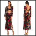 We Wore What 💕WEWORWHAT💕 Cut Out Flocked Velvet Dress ~ Burnout Velvet Floral Print M NWOT Photo 1