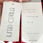 Vintage 80s 100% Silk Dress Pleated Peplum boss secretary size Small S Red Photo 10