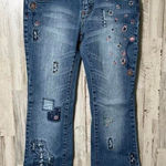 American Vintage Zana Di Vintage Y2K Floral Patchwork Low Rise Flare Jeans Womens Size 7/30 Photo 0