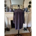 Lands' End Flannel Sz 1X A-Line Tunic Top Tartan Sides Pockets Plaid Cotton Photo 1