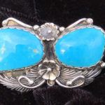 Navajo Handmade Ring 925 Silver Tuquoise sz 7 Artist Signed Peterson Johnson Photo 2