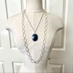 EXPRESS blue stone pendant double strand necklace Photo 0