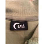 Zyia Active Olive Flying V Full Zip Fleece Jacket Women Large Preppy Fall Comfy Green Photo 1