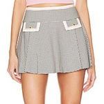 Alice + Olivia size 6 small houndstooth Black White Classic Skirt flare mini sch Photo 0