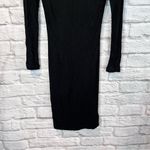 Pam & Gela NWT  Black Split Neck Ribbed Jersey Dress Size P(XS) - RD7017 Photo 10