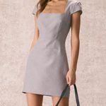 RIHOAS The Grey Square Neck Cap Sleeve Mini Dress M 47 Gray Size M Photo 0