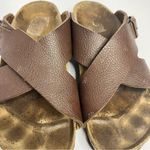 Birkenstock ’s Birki’s brown criss cross slides sandals size 36 ladies size 5 Photo 3