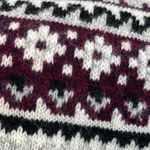 Vintage Wool Scarf Gray Burgundy Purple Fringe Photo 1