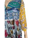 Magnolia Boutique Multi Pattern 3/4 Sleeve Boho High/Low Dress Yellow Size L Photo 2