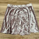 Topshop  Dusty Pink Crushed Velvet Skater Skirt Women’s 6 Photo 1