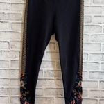 Johnny Was Women’s black multicolor vibrant embroidered floral leggings Size S Photo 0
