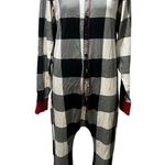 LazyOne Unisex Adult Onesie Pajamas 2XL Buffalo Plaid Flapjack Black Size XXL Photo 0